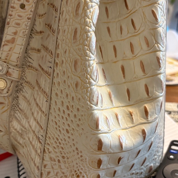 Brahmin Cream and Gold Satchel - Picture 2 of 6